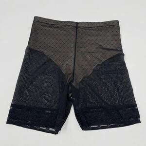 DKNY Large Lace Black Nude Sheer Lace Slip Shorts Illusion Womens Sexy Lingerie